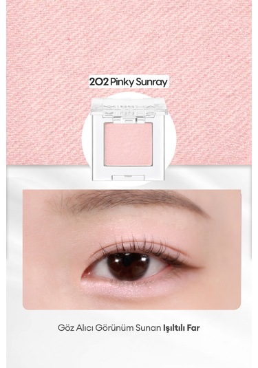 Uzun Süre Kalıcı Kolay Uygulanan Işıltılı Tekli Far Modern Shadow Shimmer 202 Pinky Sunray 202