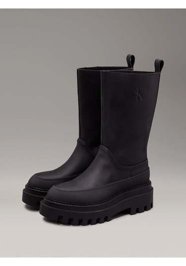 Calvin Klein Kadın Deri Yağmur Botları Yw0yw015590gj Siyah