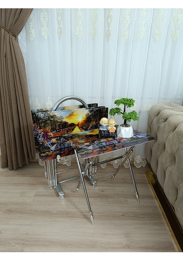 Çanta Zigon Sehpa,4'lü Sehpa, Zigon Sehpa, Camlı Sehpa - Bisiklet