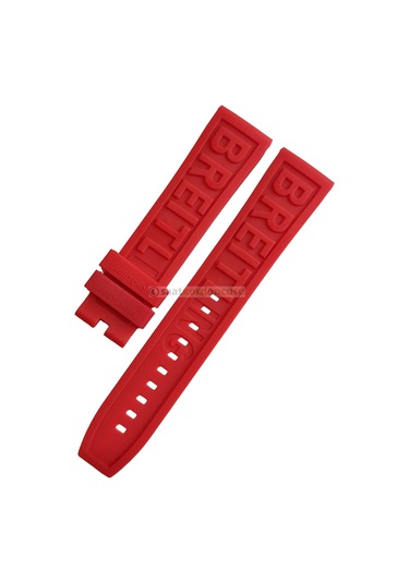 Breitling Modeli 22mm Kırmızı Renk Silikon Saat Kordonu