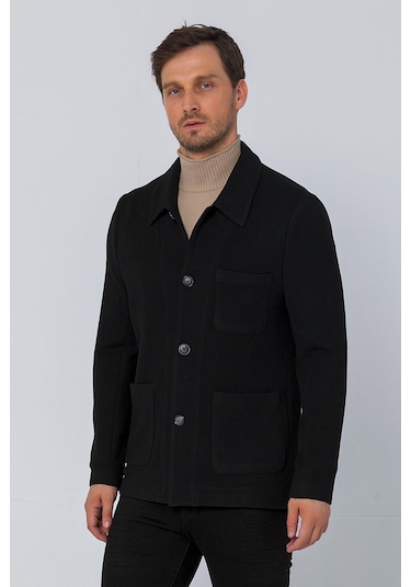 Cekmon Erkek Düğmeli Çok Cepli Rahat Blazer Regular Fit Klasik Ceket 001