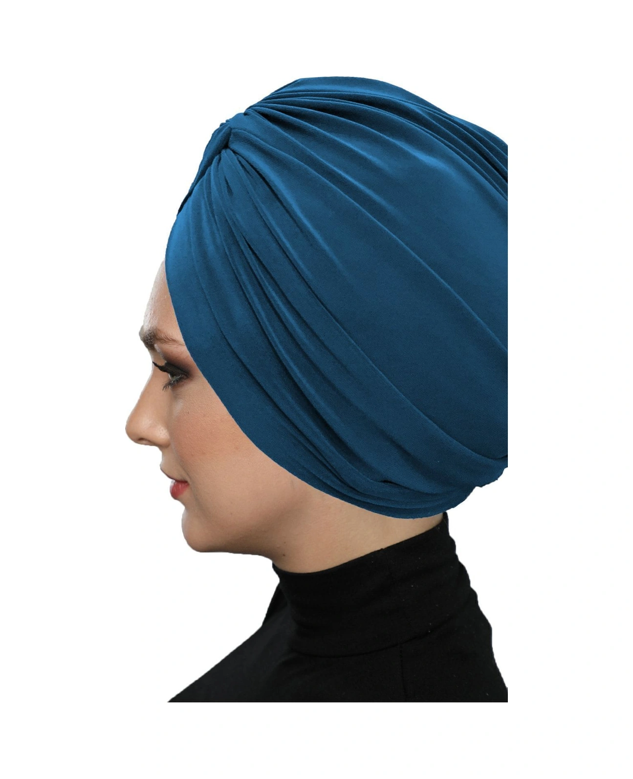 Çapraz Kancalı Petrol Hazır Türban Tesettür Dış Ve Havuz Bonesi Petrol