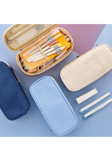 Agoodshop Çok Bölmeli Büyük Kapasiteli Kalem Kutusu 3bp-yeşil