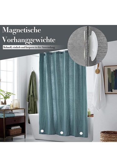 Moveevo 10 Adet Manyetik Perde Ağırlığı - Banyo Perdesi, Masa Örtüsü Ağırlayıcı - Beyaz Plastik Manyetik Kancalar Beyaz