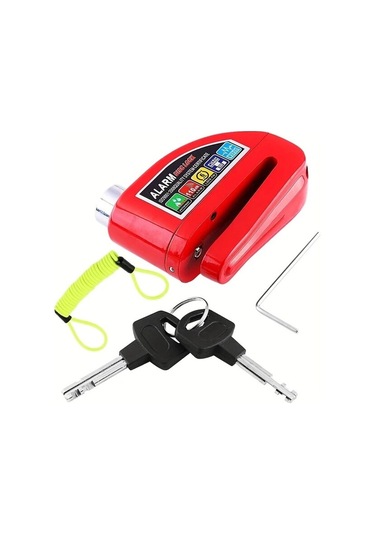 Sarı 110 Desibel Motosiklet Alarm Disk Fren Kilidi, Bisiklet Ve Elektrikli Scooter Kilit