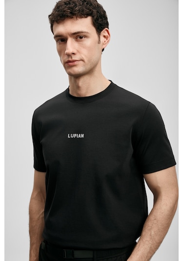 Lufian Marcus Modern Grafik T- Shirt Siyah Siyah 111020322100100 Siyah