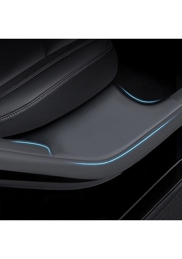 Wondernest Tesla Model Y Arka Kapı İç Eşik Şeridi Ve Koltuk Anti-kick Tpe Deri Koruyucu Ped