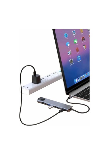 8 Port Çoklayıcı Macbook Ile Uyumlu Çoğaltıcı Type-c Dönüştürücü Tf Sd Kart
