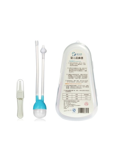 Yaozixa Mavi Bebek Burun Emici, U-şekilli Ters Akış Engeli, Yiyecek Dereceli Silikon, Konforlu Ve Güvenli Burun Temizliği