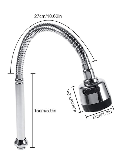Krom Oynar Başlıklı Esnek Boru Çift Fonksiyonlu Mutfak Başlığı Tr