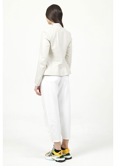 Dericlub Yb-2157 Gerçek Deri Kadın Mont Bej