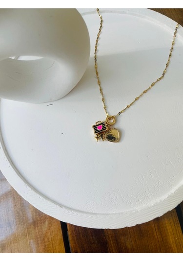 Uçak Seyahat Charm Çelik Kolye