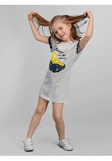 Looney Tunes Tweety Lisanslı Gri Renk Kız Çocuk Gecelik L9901-g Gri