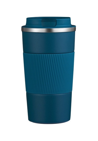 Seyahat Kupası, Sızdırmaz Kapaklı Yalıtımlı Kahve Kupası, Sıcak İçecekler İçin Yeniden Kullanılabilir Kahve Kupası Seyahat Kupası, Vakumlu Paslanmaz Çelik Su Şişesi Mavi
