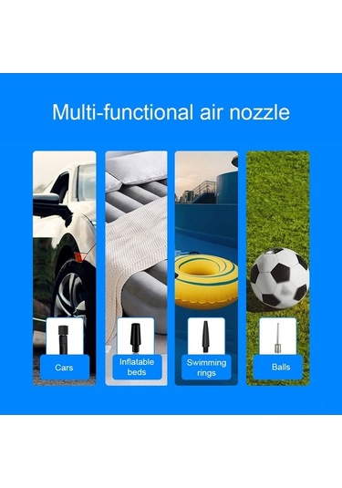 Fortunelane Siyah Akıllı Pompa - Otomatik Kesme, Led Işık, Usb Powerbank, 5 Modlu, 150psı, Araçlı