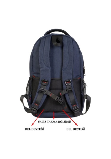 Dada Laptop Bölmeli 15.inç Su Geçirmez Kumaş Günlük Okul Sırt Çantası Lacivert