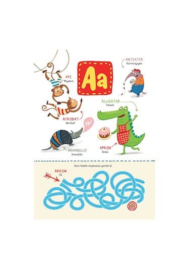 A'dan Z'ye Eğlenceli Resimlerle İngilizce İlk 200 Kelime