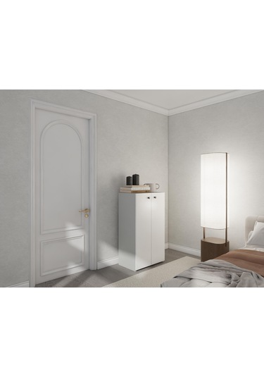 2 Kapaklı Çok Amaçlı Dolap Kül Gri Gri