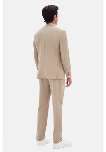 Twn Slim Fit Bej Düz Takim Elbise 4ec05e301545m Bej