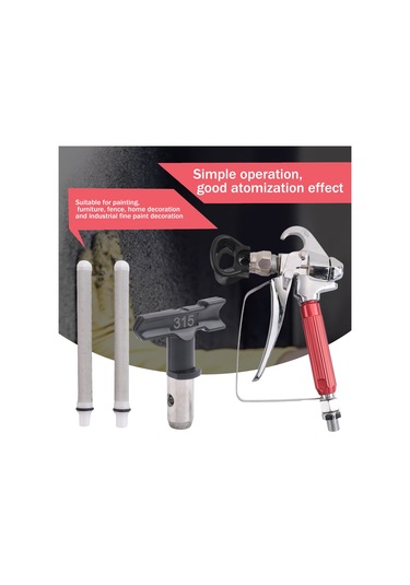 Xurunkeji Adet Boya Püskürtme Ucu 315,517 Ve Nozul Koruyucusu + Pompa Püskürtücü İçin 2 Adet Havasız Püskürtme Filtresi İle Havasız Boya Püskürtücü