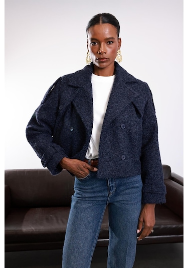 Lacivert Astarlı Kaşe Ceket 286 Lacivert