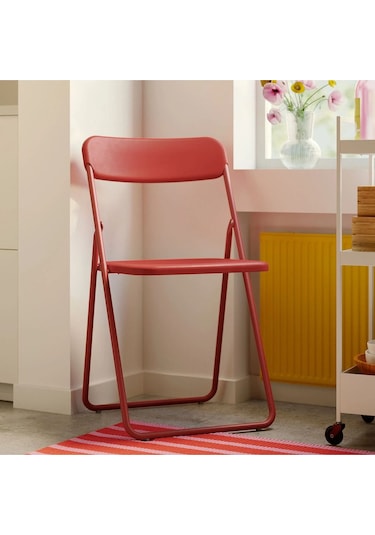 Vıhals Katlanır Sandalye Mutfak Sandalyesi Kırmızı Kırmızı