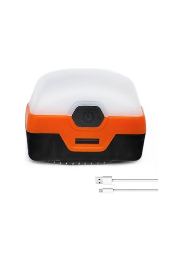 Teltree Usb Şarjlı 5 Işık Modlu Portatif Kamp Lambası - Uzun Ömürlü Ve Su Geçirmez Turuncu