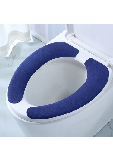 Maxaccess Yıkanabilir Tuvalet Klozet Kapağı Kışlık Sıcak Minderi Rahat Büyük Boy Mavi Mavi