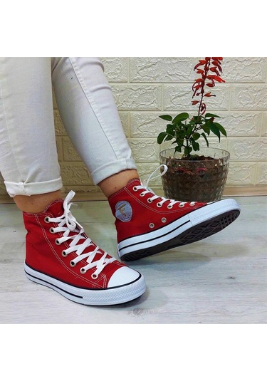 Fiyra 555 Kırmızı Uzun Unisex Sneaker Keten Spor Ayakkabı 001