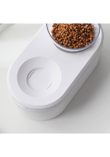 Dm Cbtx Şeffaf Hayvan Kasesi, Tahıl Saklama, Boyun Koruyucu Eğik Çiftli Kase Beyaz