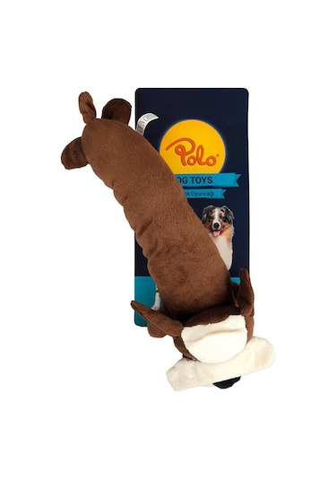 Polo Peluş Sosis Köpek Oyuncağı 35 CM Kahverengi