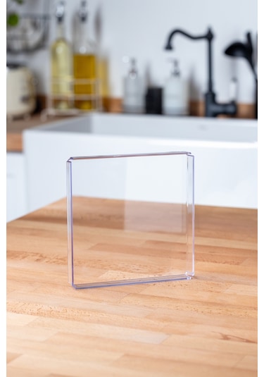 Finehome Belly Pleksi Kare Tepsi Şeffaf