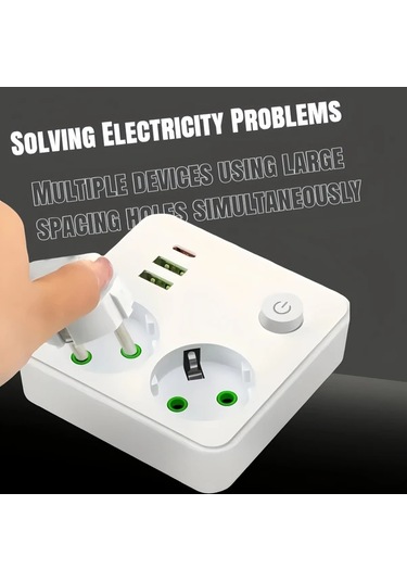 Siyah Ql-86u 5-eu Prizli Güç Şeridi Çoklu Seviyeli Adaptör, Masaüstü/duvar Adaptörü. Yatak Odası Güç Şeridi/mutfak Güç Şeridi/oturma Odası Güç Şeridi