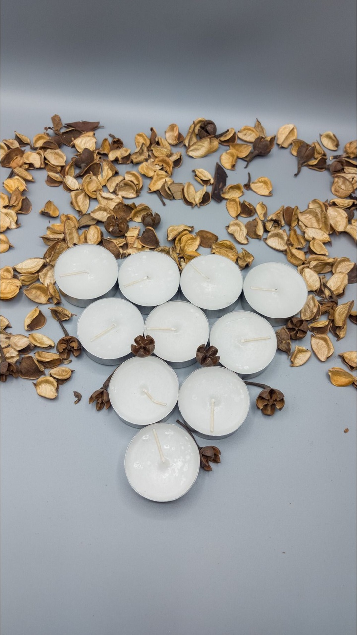 5+5 10 Adet Doğal Bal Mumu Tealight Ve Doğal Soya Mumu-buhurdanlık Büyük Boy Çap:5,5 Cm Beyaz Ve Bal