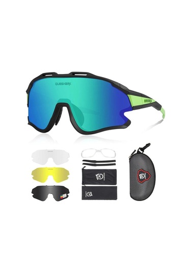 Queshark Polarize Anti-Uv Outdoor 4 Lens Ultra Hafif Spor Motorsi