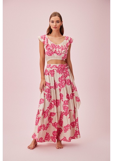 Suwen Shakira Crop Top Sba24520849 Pembe Çiçekli Pembe