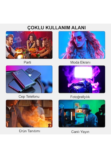 HyMark RGB-CL120 9000K LCD Ekran LED Video Fotoğraf Dolgu Işığı