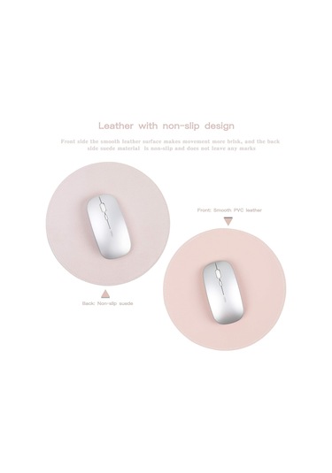 2'li Paket İnce Su Geçirmez Pu Deri Mouse Pad Dikişli Kenarlar Diğer