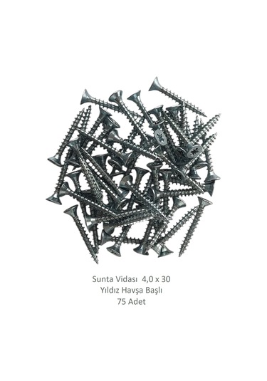 Sunta Vidası, 4,0 X 30 Mm, 75 Adet, Yhb Vida 4 x 30