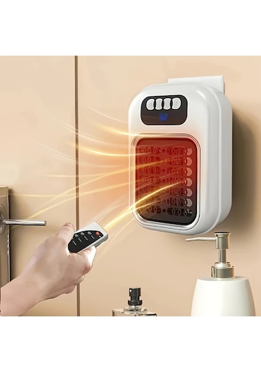 Willowhaven Siyah 1 Adet Duvar Tipi Fanlı Isıtıcı, Enerji Tasarruflu Mini Taşınabilir Elektrikli Isıtıcı Ofis Yatak Odası