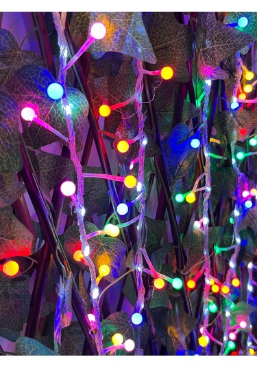 Jasper Yapay Çit Akardiyon 120cmx3m Ve Renkli Dekoratif Fonksiyonlu Işık 5 Metre