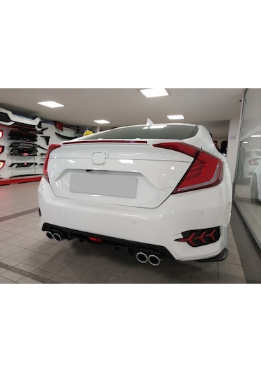 Honda - Civic 2016-2021 Uyumlu Fc5 Led Spoiler