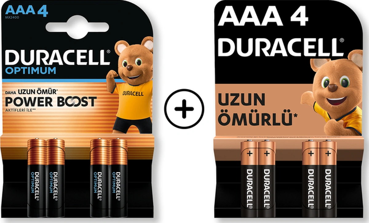 Duracell Aaa Alkalin Kalem Pil 4 Lü Paket + Aaa Alkalin Kalem Pil 4' Lü Paket