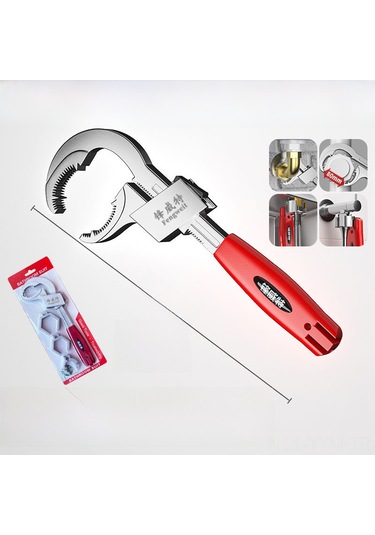 Geeksen Banyo Ve Lavabo Montajı İçin Geniş Açılıklı Çok İşlevli Kısa Saplı Su Borusu Tamirat Anahtarı Kartlı