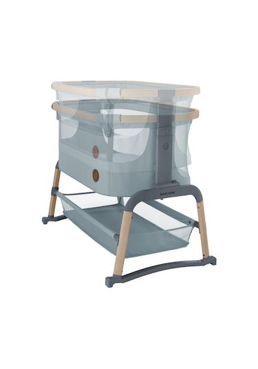 Maxi-Cosi Iora Air Sallanabilen Ahşap Görünümlü Anne Yanı Beşik Beyond Grey Gri