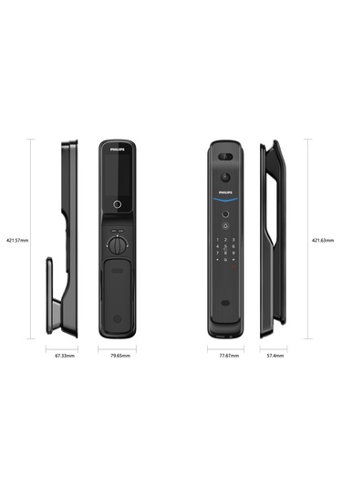 Philips Dijital Akıllı Kilit Ddl709-fvp-7hw, Yüz Tanıma, Parmak İzi, Şifre, Kart, Kamera, Wifi Bağlantı, İç Panel Ekran