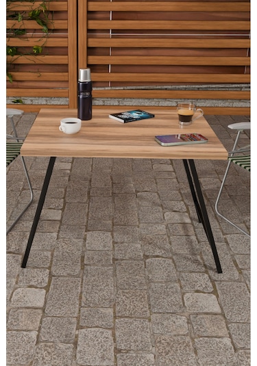 Steel Design Katlanabilir Kamp Masası 60x45 Cm Taşınabilir Bahçe, Balkon, Piknik Ve Kamp Masası Katlanır Portatif Masa + Taşıma Çantası Hediye Ceviz