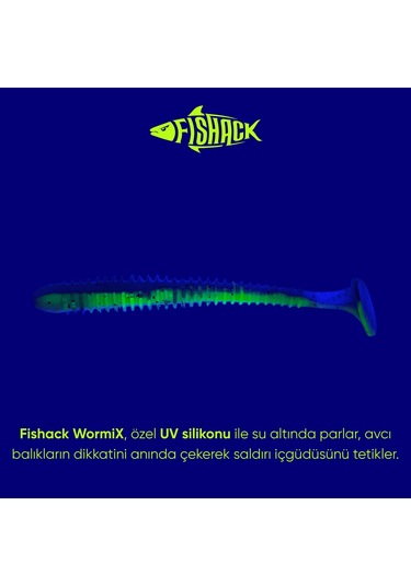 Silikon Kurt Yem - 4,2g 105mm - Turna/levrek Silikonu - 1 Adet - Mor/yeşil - Karides Kokulu