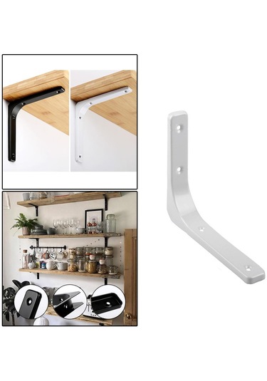 Suntek Ağır Hizmet Raf Aparatı Duvara Asma L Şekilli Braketler Beyaz 8 İnç Beyaz