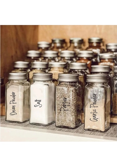 Lemestar 276 Parça Baharat Saklama Kavanozu Etiketi Seti, Mutfak Düzenleme Ve Organizasyon İçin Siyah Ve Beyaz Etiketler Diğer